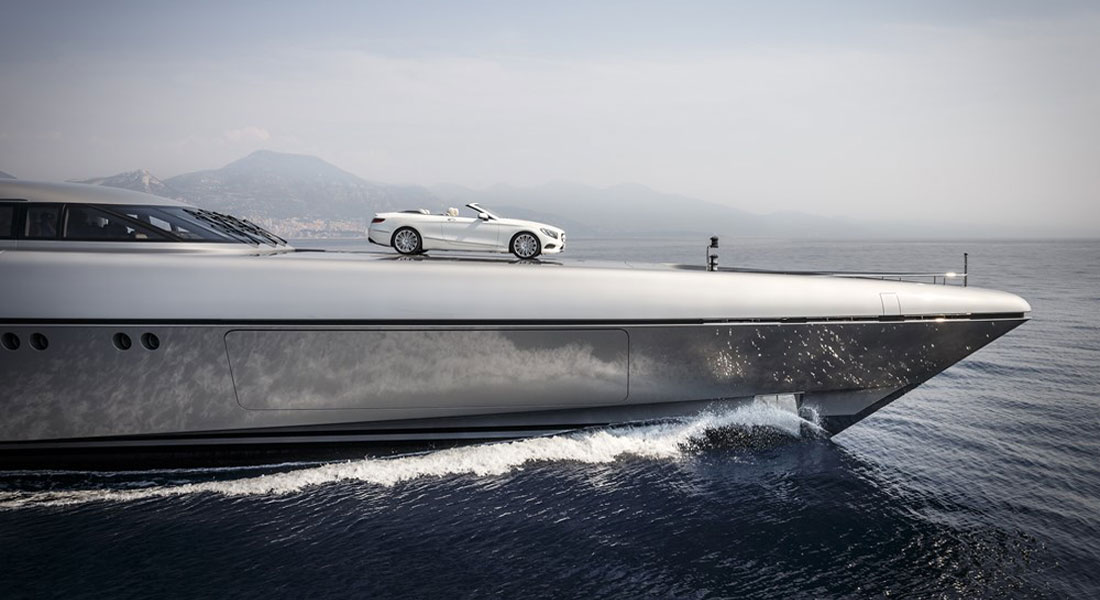 Silver Fast helipad Mercedes S Classs Cabriolet