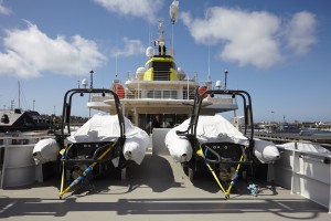 tender stowage aboard the yacht Yersin