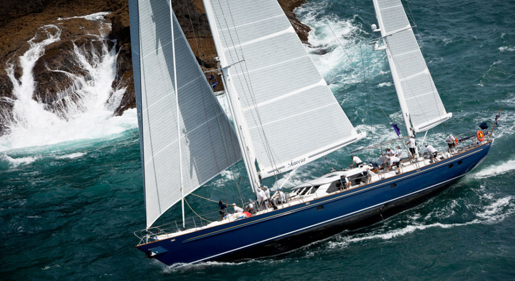 Tawera New Zealand Millennium Cup; Tawera is among superyachts at the 36th America's Cup