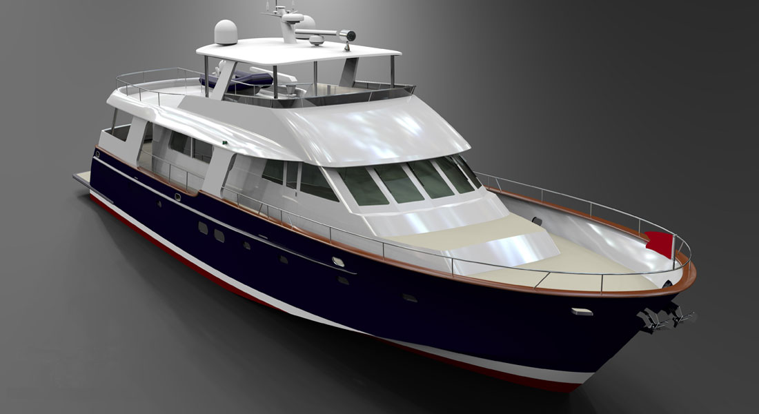 82 Flush Deck Motoryacht Hunt Design Front Street Shipyard