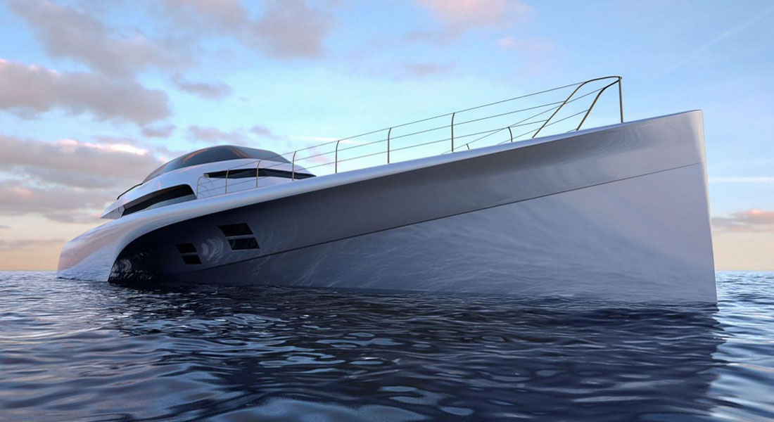 MC155 trimaran megayacht