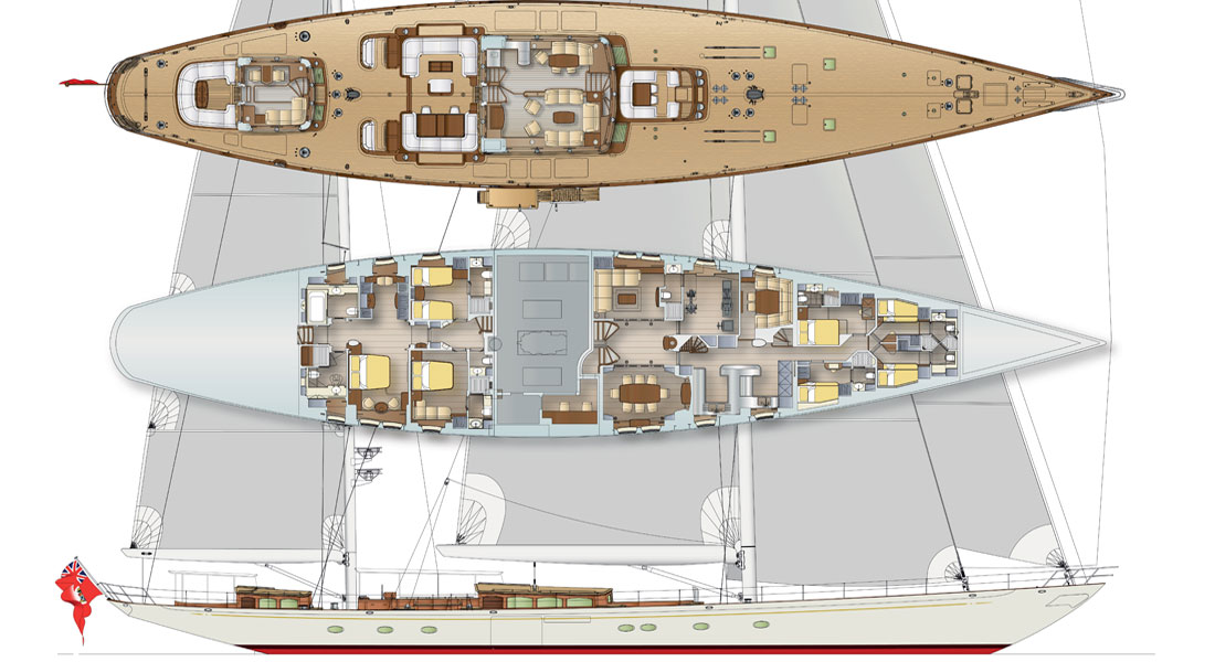 Vitters classic performance ketch sailing superyacht Hoek Design