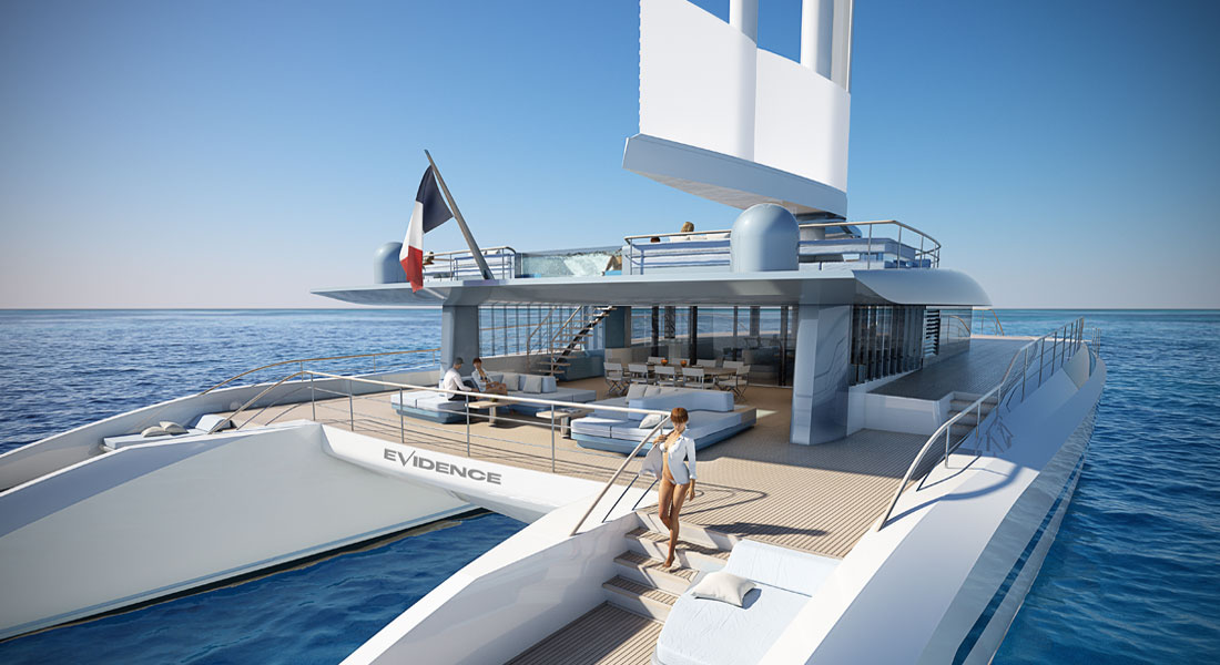 Wingyacht Evidence sailing superyacht catamaran VPLP