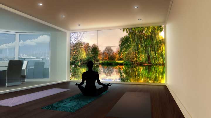 VBH superyacht entertainment systems yoga room