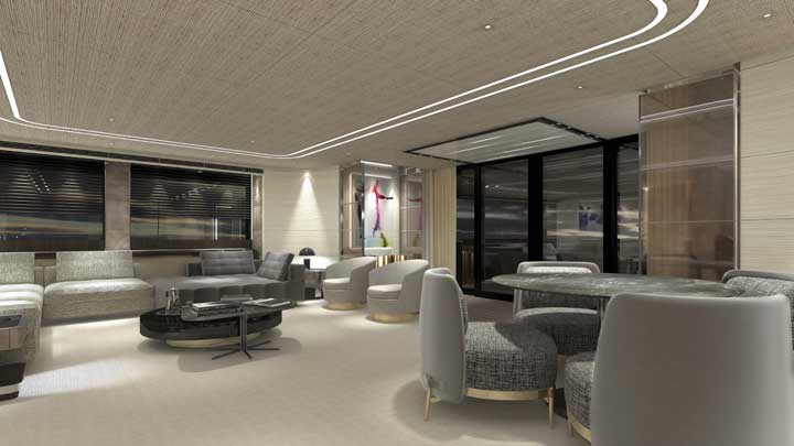 Baglietto Hull 10225 megayacht saloon