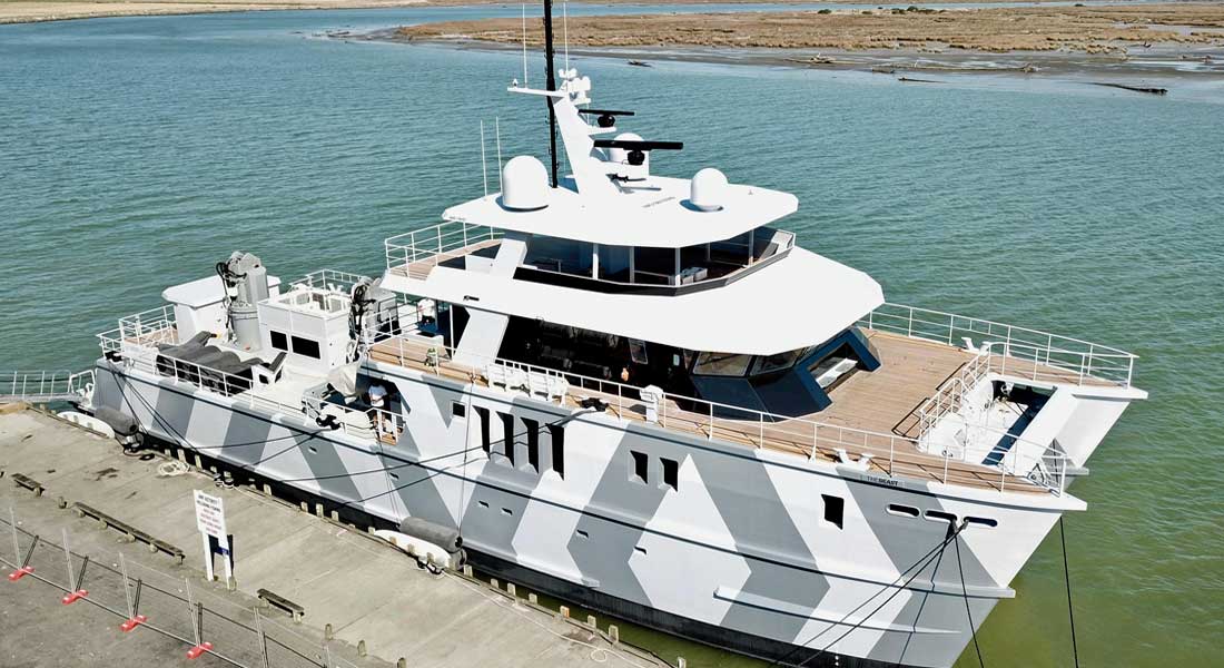 Profab Engineering's superyacht catamaran The Beast on launch day