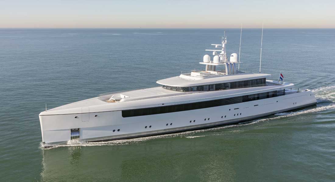 the Feadship Najiba is one of the shipyard's most fuel-efficient megayachts to date