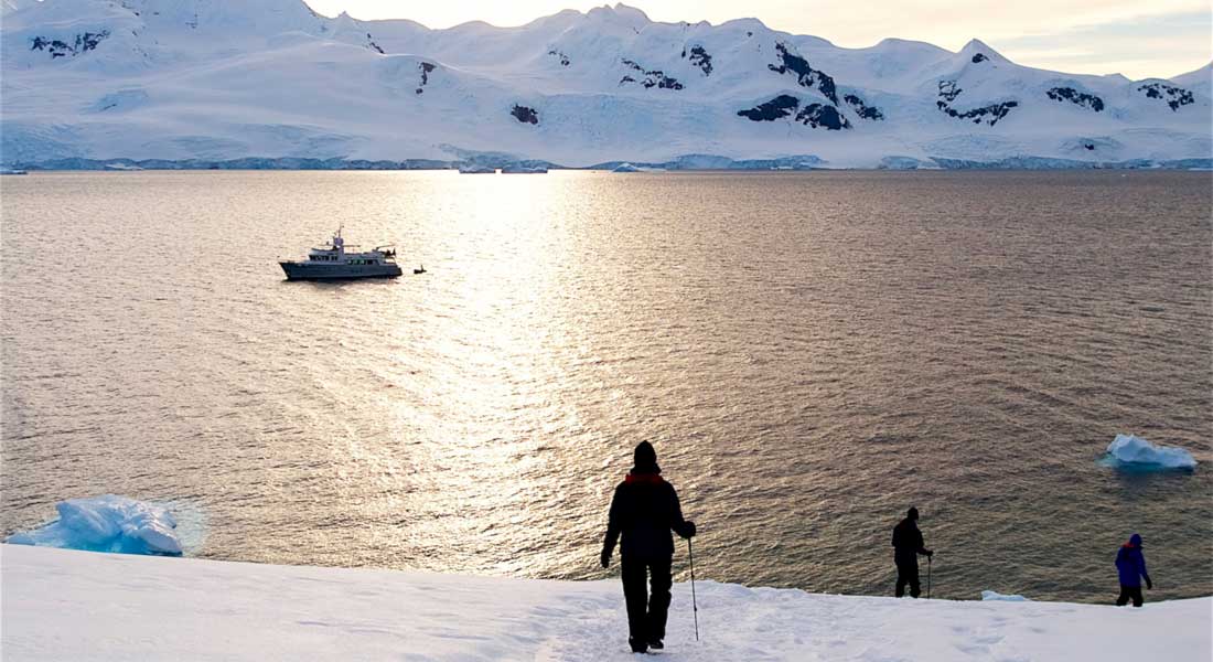 the megayacht Gayle Force cruised to Antarctica