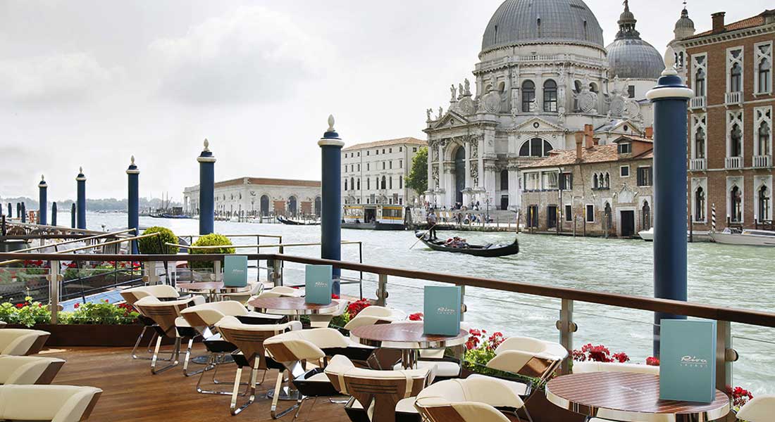 the Riva Lounge in Venice is for yacht and megayacht lovers at the Gritti Palace