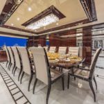the superyacht Spectre is quite a lavish design, with Art Deco elements in every room