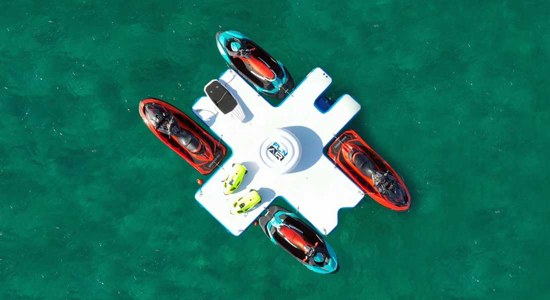 FunAir Toy Islands is a watertoy organizer/dock for superyachts