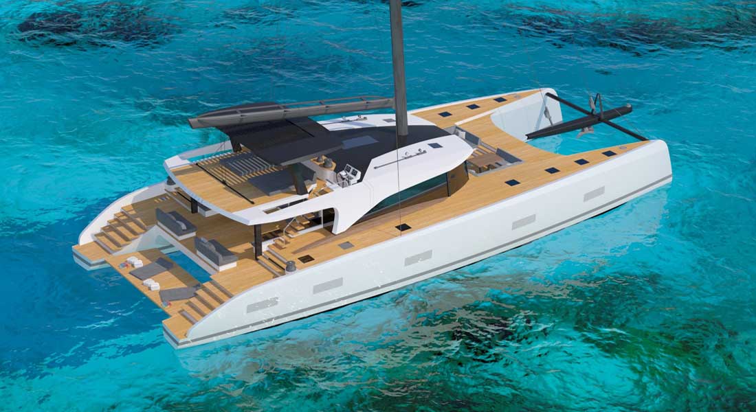 Southern Wind Shipyard's SWCAT90 sailing superyacht is a catamaran