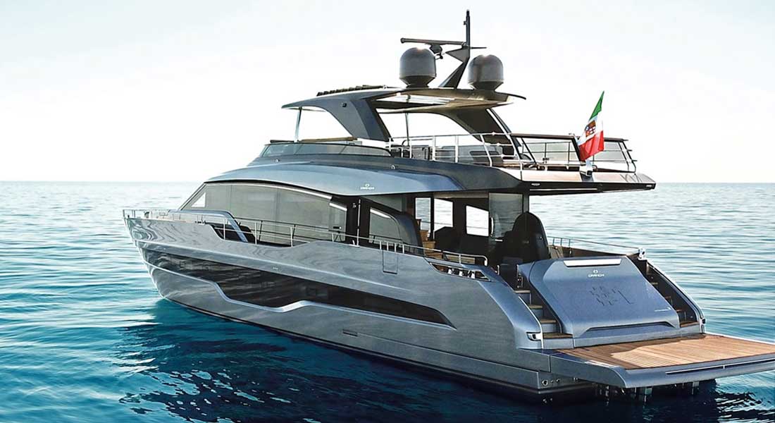 She is a notable achievement for the shipyard, which celebrates its 15the Cranchi 78 Settantotto megayacht is the Cranchi flagship