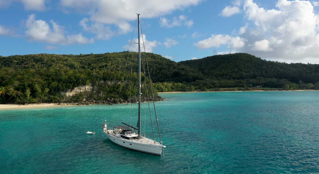 the sailing superyacht Champagne Hippy has a one-year circumnavigation charter available starting in 2022