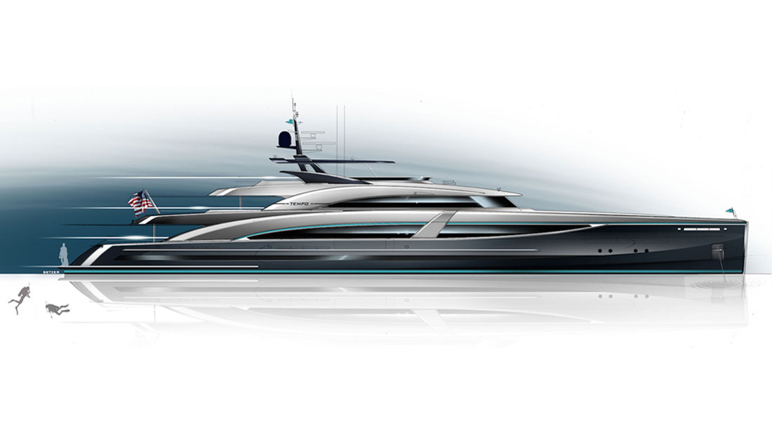 the Tempo yacht concept comes from DLBA Naval Architects and explores AI solutions for superyachts