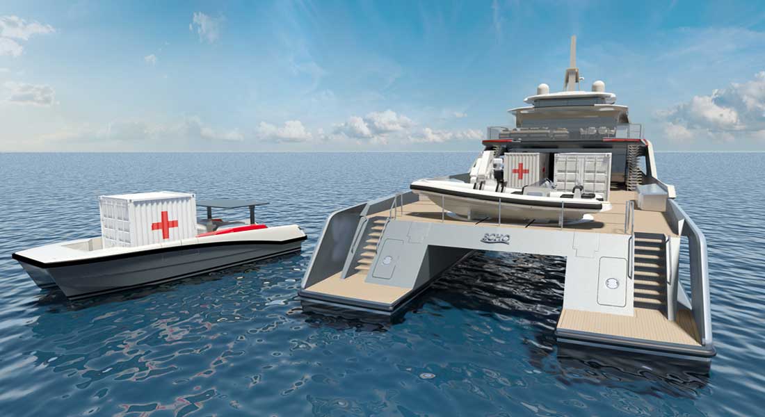 Project Echo HSV is a humanitarian support vessel for superyacht owners