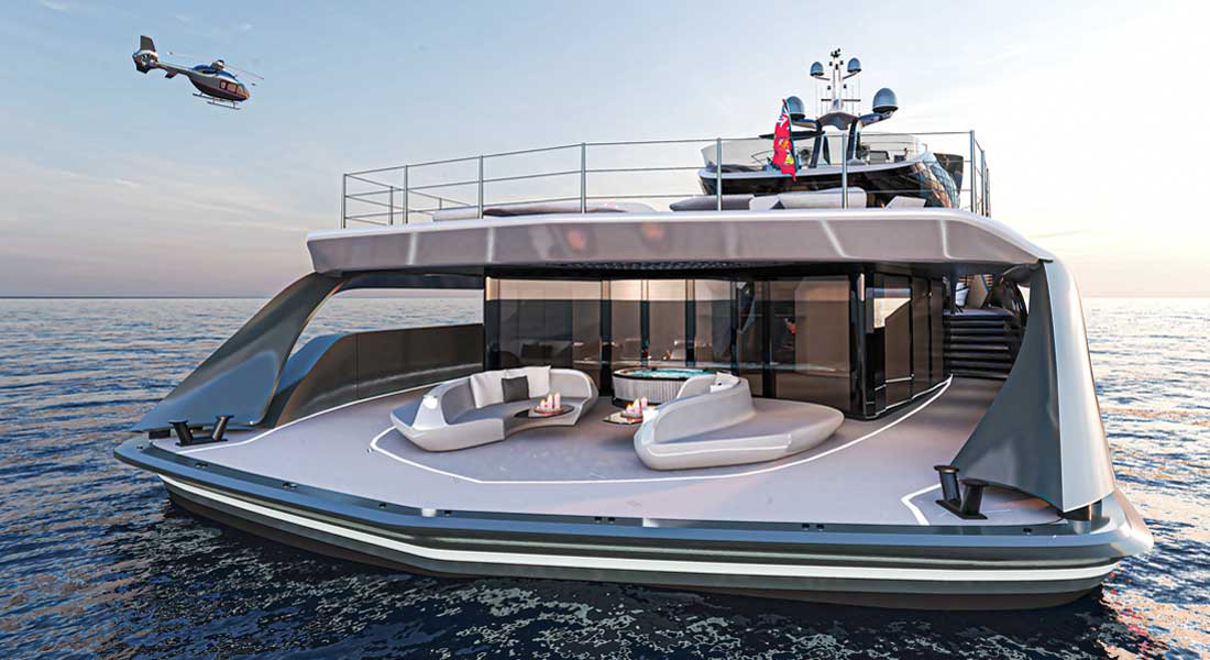Vripack’s Futura concept is an entirely fossil-fuel-free megayacht.