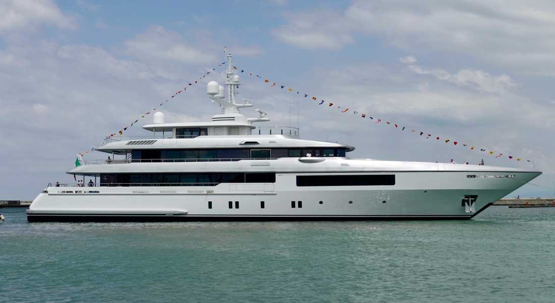 Framura, a.k.a. Codecasa Hull C123, launched in July 2020 at the famous megayacht shipyard