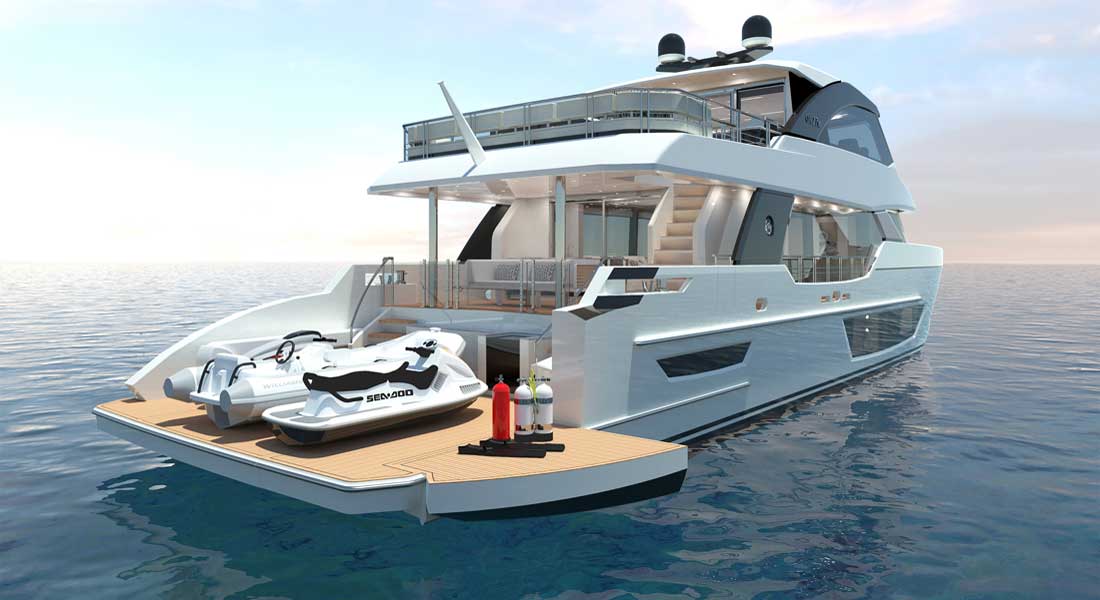 the Ocean Alexander Explorer series includes the 27E megayacht