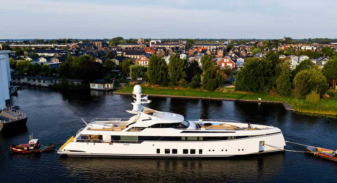 the megayacht known as Feadship Project 706 launched in August 2020; her real name is Totally Nuts