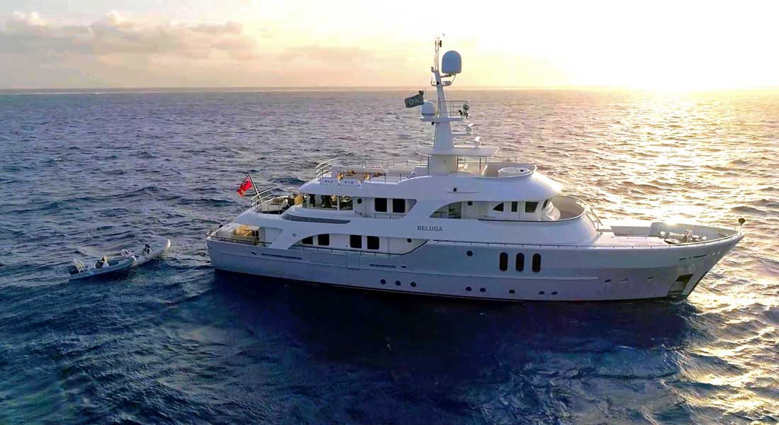 charter Beluga for a superyacht trip and to contribute to the Great Barrier Reef research project