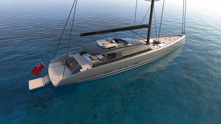 Dixon Yacht Design's Project Fly is a flybridge sailing superyacht