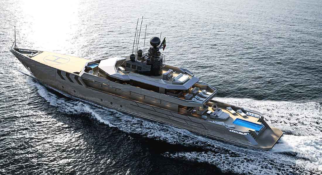 Antonini Navi is building an unusual megayacht, O.P.V. 56