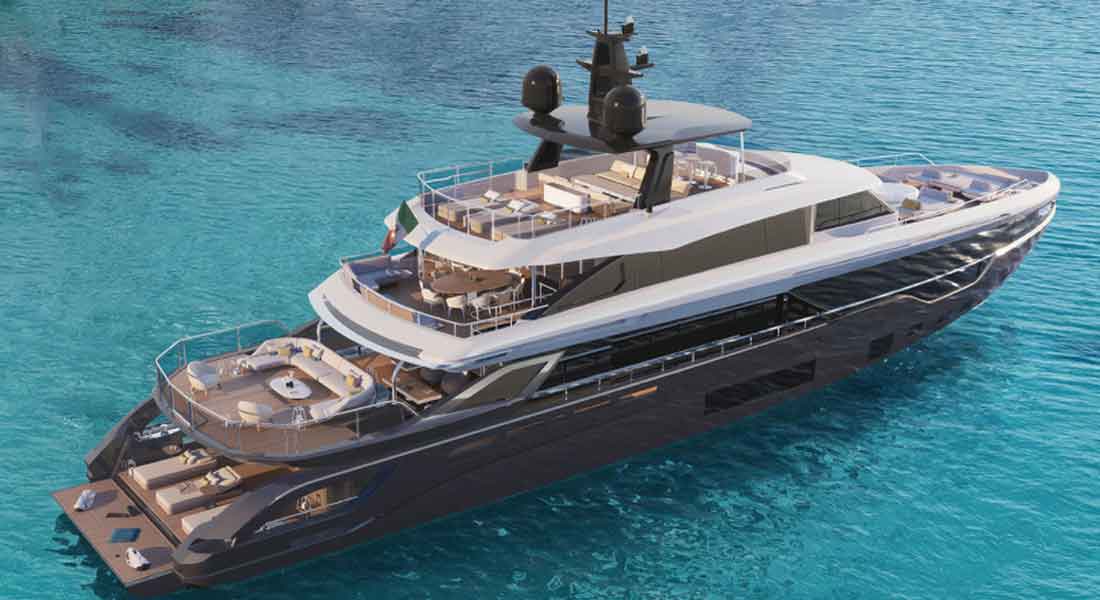 the Azimut Grande 38 Metri Trideck megayacht hull five is coming to the USA