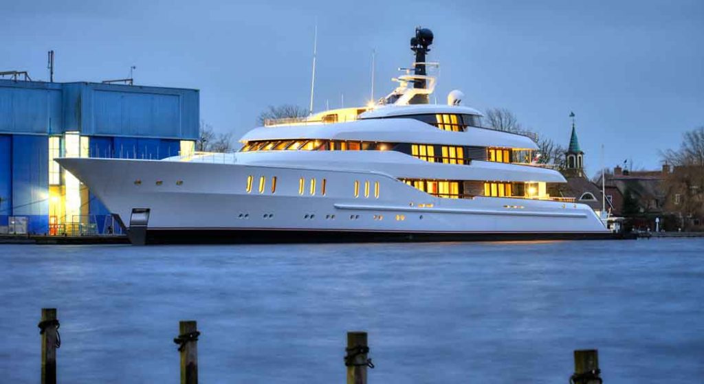 launched as Vanish, Hampshire is among superyachts at the 36 America’s Cup