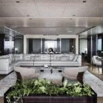 the Sanlorenzo 62 Steel Cloud 9 has an elegant superyacht interior