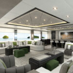 the Majesty 175 megayacht has a luxurious design