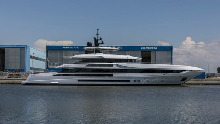the Mangusta Oceano 50 launch took place on June 5 for megayacht clients of Moran Yacht & Ship