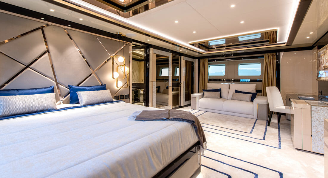 Stefania is a megayacht with an Art Deco interior