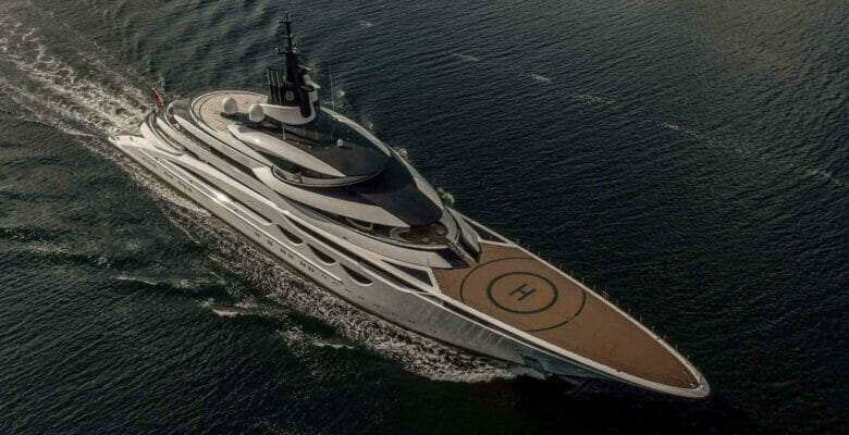 the superyacht Ahpo is from Lurssen and among the largest deliveries in 2021; she's among megayachts making the Monaco Grand Prix 2022