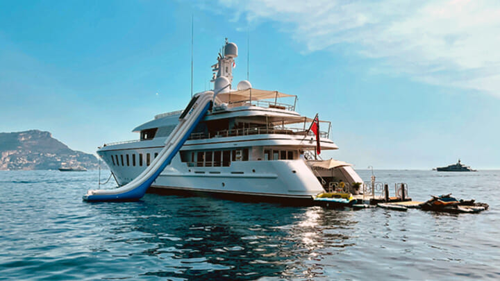 the superyacht Gladiator frequents the Caribbean