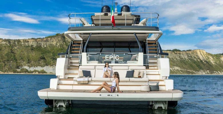 the Ferretti 1000 megayacht hull number one is christened Epic