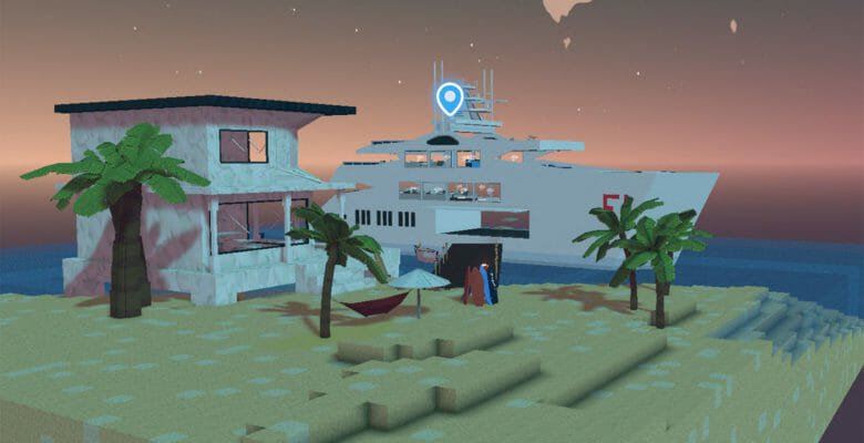 the Metaflower megayacht NFT is a virtual superyacht
