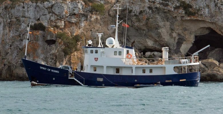 the superyacht Spirit of Romo is an ex warship