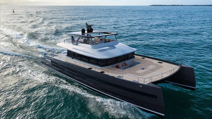 the JFA Yachts' Long Island 86 Power megayacht catamaran