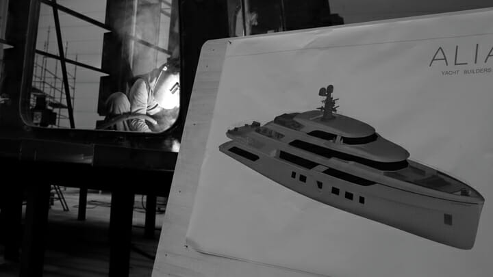 Alia Yachts laid the keel for a new 60-meter megayacht in March 2022