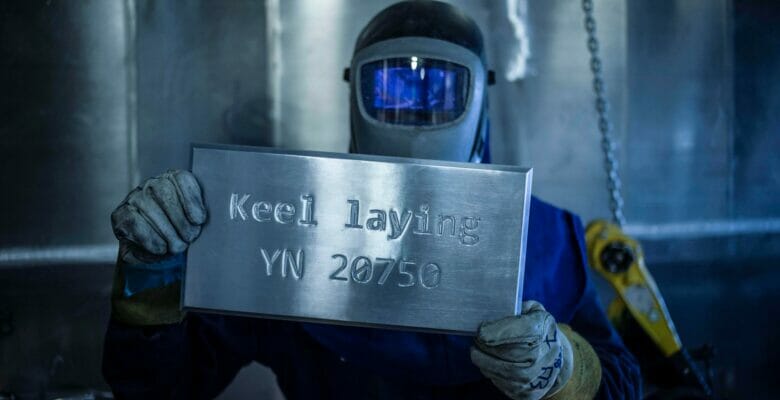the Heesen Project Orion superyacht keel laying