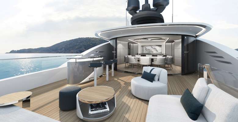 the ISA GT 33 yacht dining area