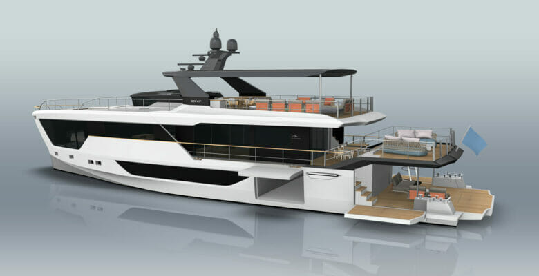 the Numarine 30XP superyacht has a beach club