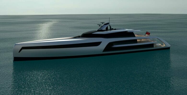the Free From Bulkheads superyacht technical platform is by Lateral Naval Architects and Michael Leach Design