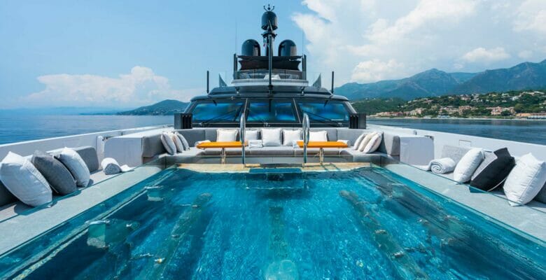 the Tankoa S501 yacht Grey has a foredeck superyacht pool
