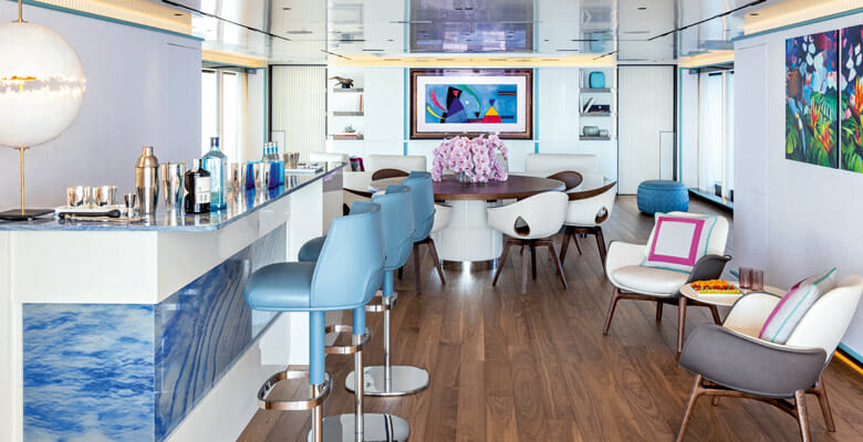 the superyacht saloon aboard the yacht Rio