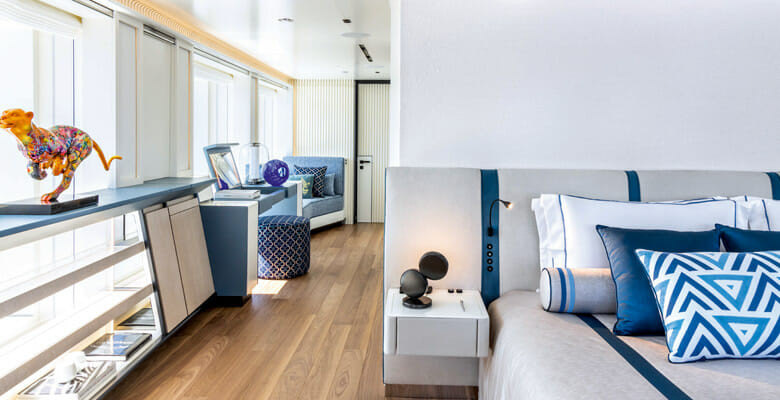 the superyacht master suite aboard the yacht Rio