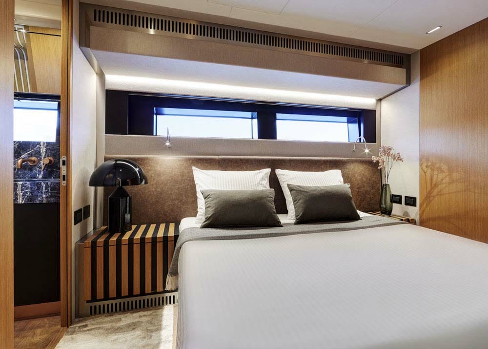 a VIP superyacht suite aboard the Van der Valk yacht Blue Jeans