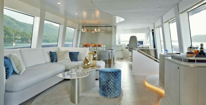 the Dutch Falcon yacht saloon