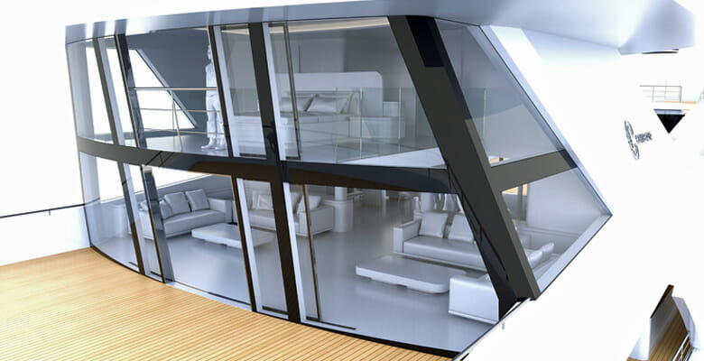 the two-deck master suite aboard the Codecasa Jet 2020 yacht concept